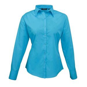 Premier Womens/Ladies Long-Sleeved Shirt / Turquoise